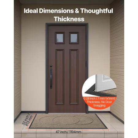 Front Door Mat, 1194 x 813 mm Commercial Floor Mat for Indoor and Outdoor, Modern Stylish Carpet with TPE Backing, Heavy Duty Wa
