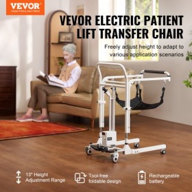Electric Patient Lift Transfer Chair Folding Lift Adjustable Wheelchair