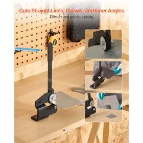 VEVOR Sheet Metal Shear, Throatless Rotary Hand Shear, 16 Gauge Mild Steel Sheet Cutter with 1.5 mm Capacity, with Solid Constru