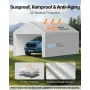 Carport Replacement Canopy, 6 x 4 m Potable Garage Tent Top Tarp with Sidewalls, UV-Resistant & Waterproof, Heavy Duty Car Shelt
