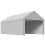 Carport Replacement Canopy, 6 x 4 m Potable Garage Tent Top Tarp with Sidewalls, UV-Resistant & Waterproof, Heavy Duty Car Shelt