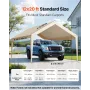 VEVOR Carport Udskiftning Canopy, 3,6 x 6 m Drikkegarage Telt Top Tarp, UV-resistent og vandtæt Car Shelter Tarp, Heavy Duty