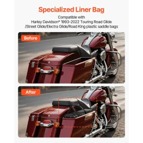 VEVOR Motorcycle Saddlebag Liner Bag, 18 L Insert Storage Travel Luggage Bag Organizer, Compatible with Harley Davidson 1993-202