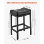 Bar Stool Set of 2, PU Leather Counter Height Stools, 62cm Barstool with Saddle-Seat and Metal Legs, Easy Assembly Backless Bar 