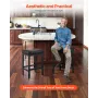 Bar Stool Set of 2, PU Leather Counter Height Stools, 62cm Barstool with Saddle-Seat and Metal Legs, Easy Assembly Backless Bar 