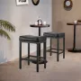 Bar Stool Set of 2, PU Leather Counter Height Stools, 62cm Barstool with Saddle-Seat and Metal Legs, Easy Assembly Backless Bar 