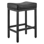 Bar Stool Set of 2, PU Leather Counter Height Stools, 62cm Barstool with Saddle-Seat and Metal Legs, Easy Assembly Backless Bar 