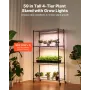 VEVOR Plant Shelf with Grow Light, 4-Tier Indoor Plant Stand, 150 cm Tall Plants Display Rack with Wheels, 90W 3-Color Full Spec