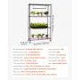 Plant Shelf with Grow Light, 4-Tier Indoor Plant Stand, 150 cm Tall Plants Display Rack with Wheels, 90W 3-Color Full Spectrum G