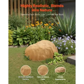 Faux Rock Cover, Outdoor Fake Rock Well Pump Cover, Realistic Natural Texture, Lightweight & Weather-Resistant Artificial Boulde