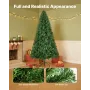 VEVOR Christmas Tree, 2.2m Artificial Xmas Tree, Full Holiday Decor Trees with 1346 Branch Tips & Sturdy Metal Base for Home Par