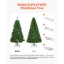 VEVOR Christmas Tree, 2.2m Artificial Xmas Tree, Full Holiday Decor Trees with 1346 Branch Tips & Sturdy Metal Base for Home Par