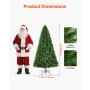 VEVOR Christmas Tree, 1.8m Artificial Xmas Tree, Full Holiday Decor Trees with 1250 Branch Tips & Sturdy Metal Base for Home Par