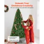 VEVOR Christmas Tree, 1.8m Artificial Xmas Tree, Full Holiday Decor Trees with 1250 Branch Tips & Sturdy Metal Base for Home Par