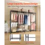 VEVOR Clothing Garment Rack, Heavy Duty Closet Wardrobe, Adjustable Tiers Clothes Racks with Steel Frame, 499 kg Load Capacity C