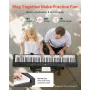 Weighted Digital Piano, 88 Keys Fully Weighted, Electric Piano Dual Keyboard & Speakers with X Stand, Sustain Pedal, Recording F