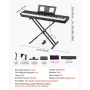 VEVOR Weighted Digital Piano, 88 Keys Fully Weighted, Electric Piano Dual Keyboard & Speakers with X Stand, Sustain Pedal, Recor