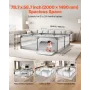 Baby Playpen, 2000 x 1490mm Large Toddlers Playpen, Indoor/Outdoor Baby Fence Play Yard with 50 Ocean Balls, Zippered Door & Bre