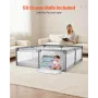 Baby Playpen, 2000 x 1490mm Large Toddlers Playpen, Indoor/Outdoor Baby Fence Play Yard with 50 Ocean Balls, Zippered Door & Bre