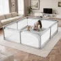 Baby Playpen, 2000 x 1490mm Large Toddlers Playpen, Indoor/Outdoor Baby Fence Play Yard with 50 Ocean Balls, Zippered Door & Bre