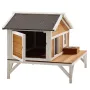 Insulated Cat House, All-Around Foam Insulation Elevated Cat Shelter, Wooden Feral Kitty Shelter with Large Platform, Waterproof