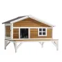 Insulated Cat House, All-Around Foam Insulation Elevated Cat Shelter, Wooden Feral Kitty Shelter with Large Platform, Waterproof