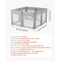 Baby Playpen, 2000 x 1780mm Extra Large Toddlers Playpen, Foldable Baby Fence Play Yard with Zippered Door & Soft Breathable Mes