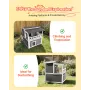 VEVOR Insulated Cat House, 2-Story Wooden Cat Shelter, Foam Insulation, Feral Kitty Shelter with Balcony, Waterproof Cats Condos