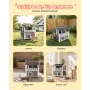 Insulated Cat House, 2-Story Wooden Cat Shelter, Foam Insulation, Feral Kitty Shelter with Balcony, Waterproof Cats Condos for I