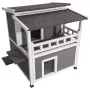 VEVOR Insulated Cat House, 2-Story Wooden Cat Shelter, Foam Insulation, Feral Kitty Shelter with Balcony, Waterproof Cats Condos