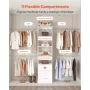 Closet System with 3 Drawers, Adjustable Height Wooden Closet Organizers, Modern Walk-in Wardrobe Organization with 4 Retractabl