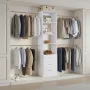VEVOR Closet System with 3 Drawers, Adjustable Height Wooden Closet Organizers, Modern Walk-in Wardrobe Organization with 4 Retr