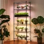 Plant Shelf with Grow Light, 6-Tier Indoor Plant Stand, 180cm Tall Plants Display Rack with Wheels & 4/9/14H Timer, 150W 3-Color