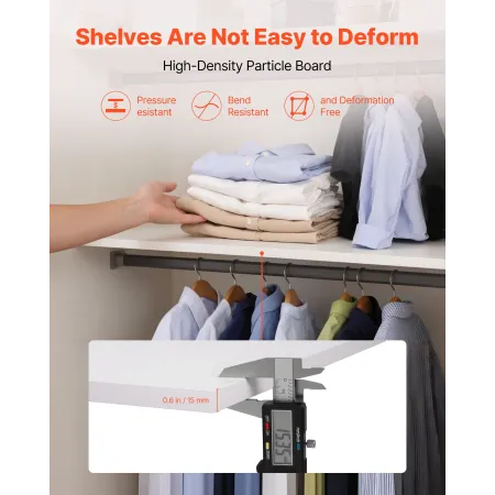 VEVOR Melamine Shelves, 2 Piece, Wooden Cabinet Shelves Cut to Size for Closet System, Replacement Cabinet Shelf, Versatile Use 