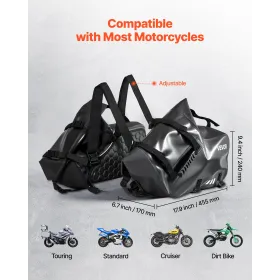 Motorcykel-sadeltasker, 28 L (14 L x 2) Sidesadeltasker med