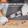 Hydraulic Tube Expander, 3/8" to 1-1/8" OD, HAVC Hydraulic Swaging Tool with 7 Pipe Expander Heads, Deburring Tool, Pipe Cutter 
