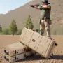 Hard Rifle Case, Lockable Rifle Case with Pre-cut Foams, 1066 mm Movable Gun Storage with Wheels, IP67 Waterproof & Dustproof Pi