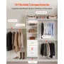 VEVOR Closet System with 3 Drawers, Adjustable Height Wooden Closet Organizers, Modern Walk-in Wardrobe Organization with 3 Retr