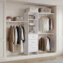 VEVOR Closet System with 3 Drawers, Adjustable Height Wooden Closet Organizers, Modern Walk-in Wardrobe Organization with 3 Retr