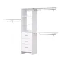 Closet System with 3 Drawers, Adjustable Height Wooden Closet Organizers, Modern Walk-in Wardrobe Organization with 3 Retractabl