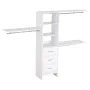 Closet System with 3 Drawers, Adjustable Height Wooden Closet Organizers, Modern Walk-in Wardrobe Organization with 3 Retractabl