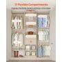 VEVOR Closet System with 2 Drawers, Adjustable Height Wooden Closet Organizers, Modern Walk-in Wardrobe Organization with 5 Retr