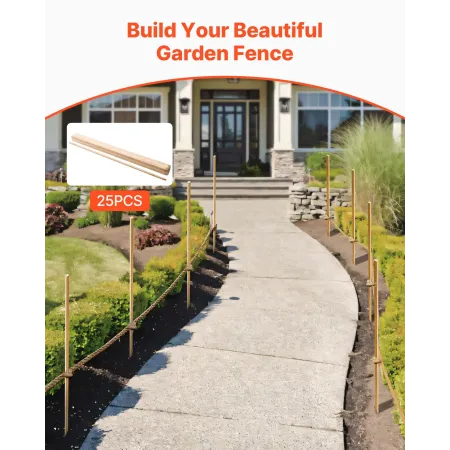 VEVOR Havepæle i træ, 25 stk. 17,53×12,7×1219,2 mm Undersøgelsespæle, Havepæl med skarp spids, grantræ Pl.