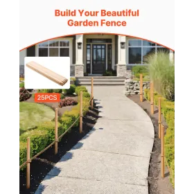 VEVOR Havepæle i træ, 25 stk. 12,7×38,1×914,4 mm Undersøgelsespæle, Havepæl med skarp spids, Plantræ af grantræ