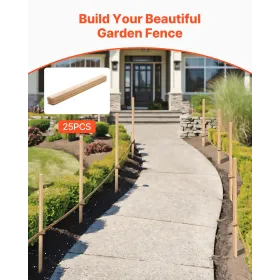 VEVOR Havepæle i træ, 25 stk. 19,05×19,05×1219,2 mm Undersøgelsespæle, Havepæl med skarp spids, grantræ P