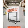VEVOR Drywall Cart Dolly, 816 kg Load Capacity, 2-in-1 Steel Panel Truck Cart with 12.5 mm Swivel Casters, 91.4 x 61 cm Platform