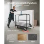 VEVOR Gipsvogn Dolly, 816 kg lastekapacitet, 2-i-1 stålpanel lastbilvogn med 12,5 mm drejelige hjul, 91,4 x 61 cm platform