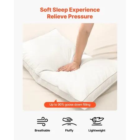 sengepuder til at sove, sæt med 2, queensize luksus hotelpuder