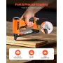 VEVOR Pneumatic Staple Gun, 20 Gauge Air Upholstery Stapler for 50 Series Fine Wire Staples 12.8mm Crown 6mm-16mm Length, Max 11