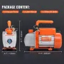 1/5 hk enkelt trin vakuumpumpe, 3,5 cfm, 220-240V AC